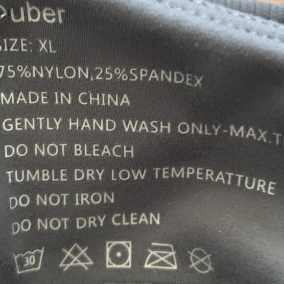 Ouber Padded Ribbed Sports Bra Criss-cross Back Strap XL Gray #56H - Picture 7 of 7